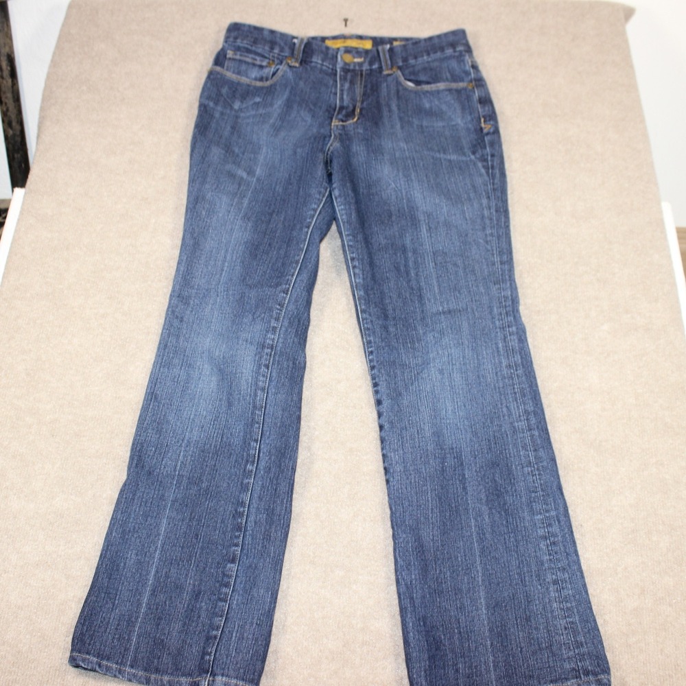Seven7 Premium Denim Womens Size 8 Boot Cut Jeans Dark Wash Embroidered Pockets